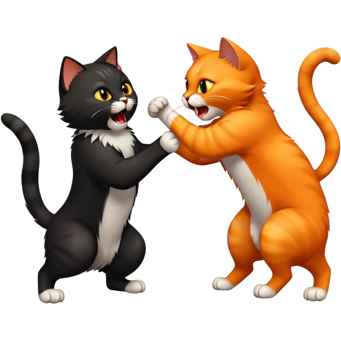 Cats fighting emoji