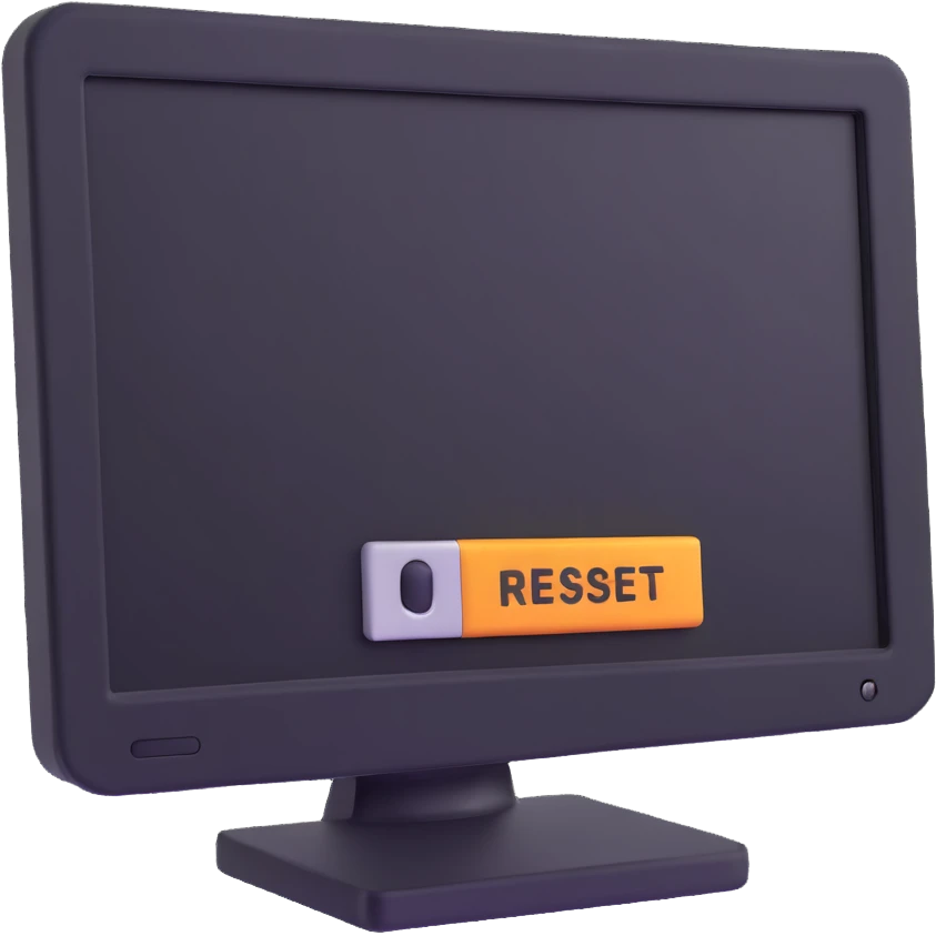 Computer screen with password field and reset button emoji