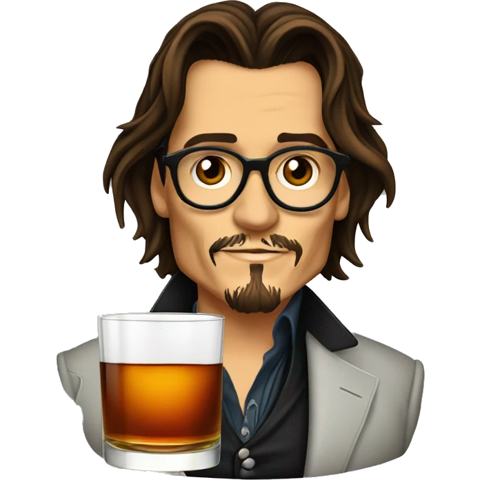 Johnny Depp drink glass of whiskey emoji