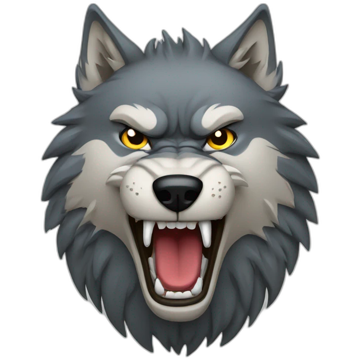 Angry wolf standing emoji