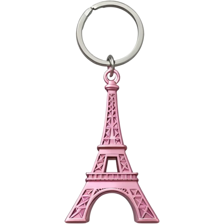 Pink Eiffel tower key ring emoji