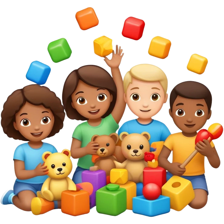 children playing with toys emoji