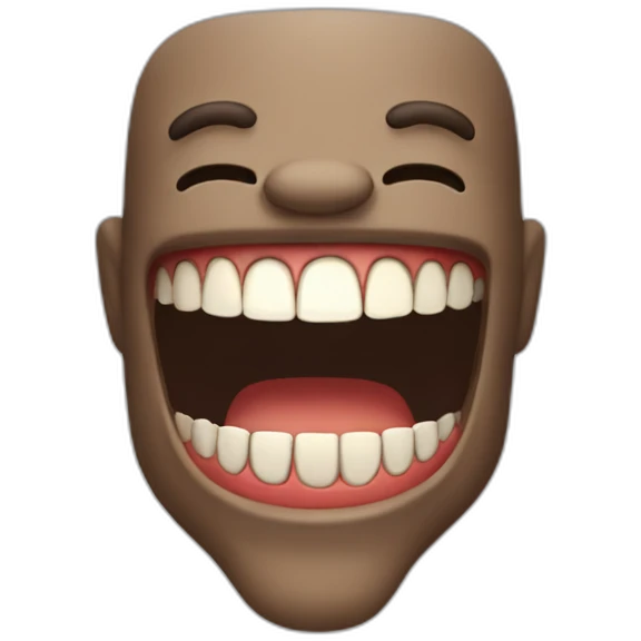 laughing human with sharp teeth emoji