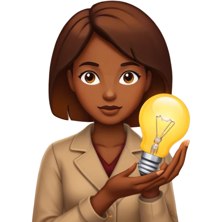 woman with bulb emoji