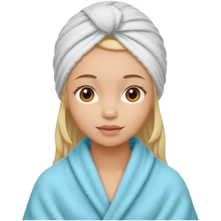 Face care girl hair covered with towel emoji