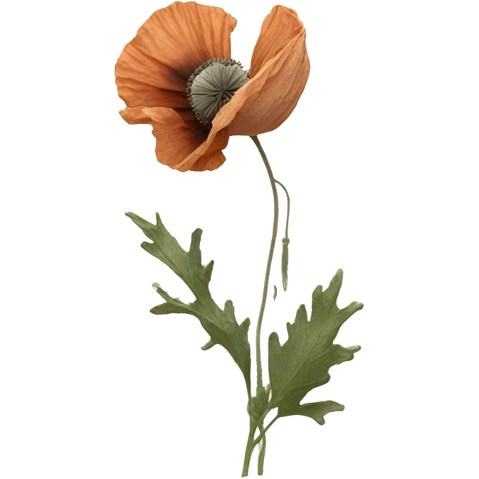 dead poppy flower emoji