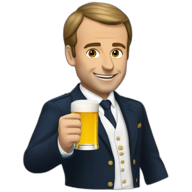 Macron qui boit une bière emoji