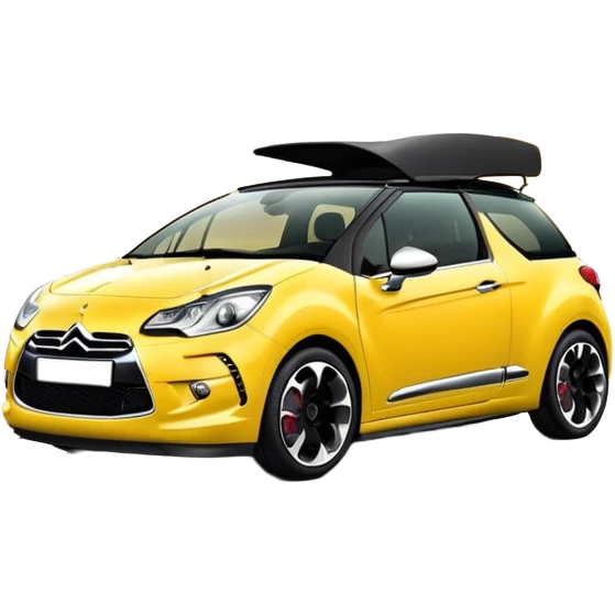 Nice Yellow car Citroen DS3 black roof emoji