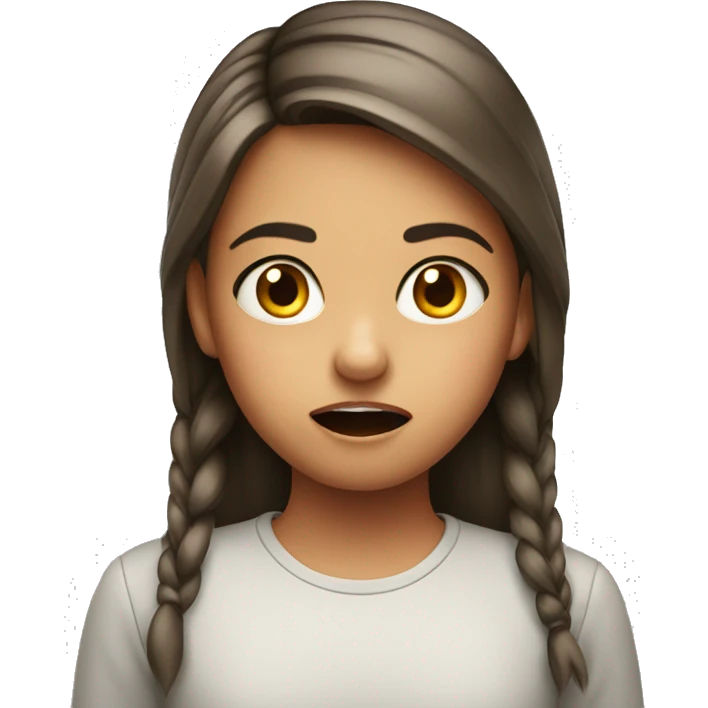 A young girl with a very shocked expression on her face emoji