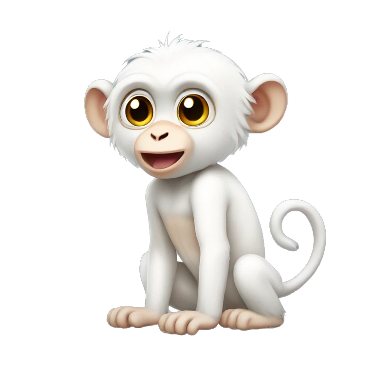 Cute white monkey emoji