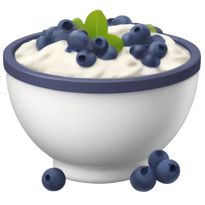 yoghurt bowl with grapes and blueberries emoji