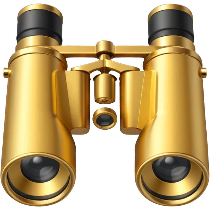 gold binoculars with large lenses simple eye holes and straight shaft emoji
