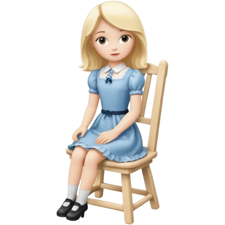 Blonde Doll Sitting On The Chair emoji