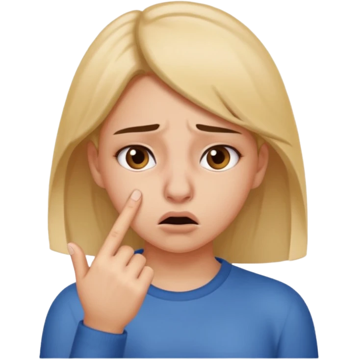 Create an emoticon. It needs to be a girl's face. She is blocking her nose to avoid the bad smell. emoji