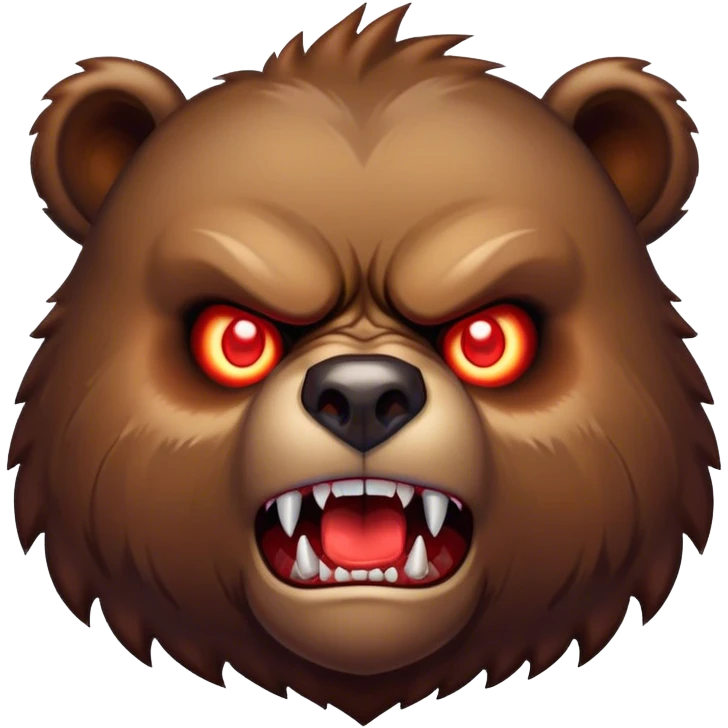 angry bear with red glowing eyes and sharp teeth  emoji