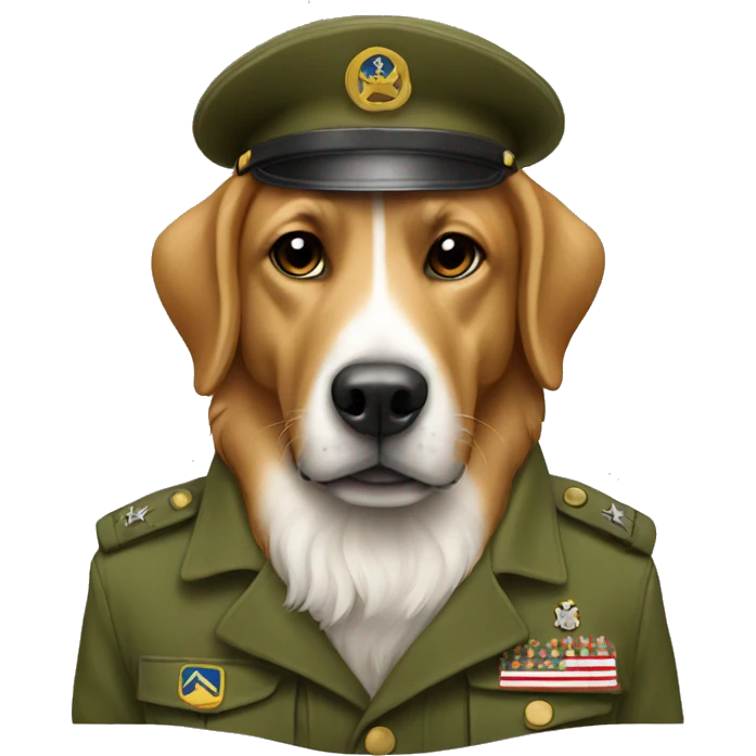 Dog in army emoji