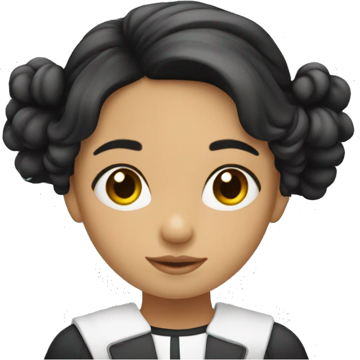 niña aesthetic estudiando blanca con cabello negro emoji
