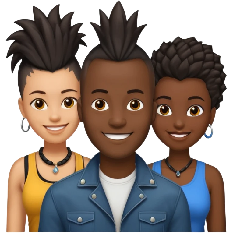 Black man with  Mohawk with black women  emoji