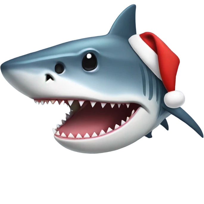 Shark wearing a Santa hat emoji