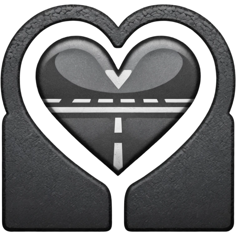 simple heart outline made of a road emoji