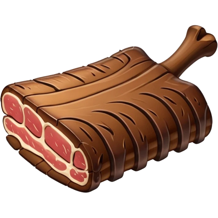 a single smoked beef rib thinner with the bone and seasoning  emoji