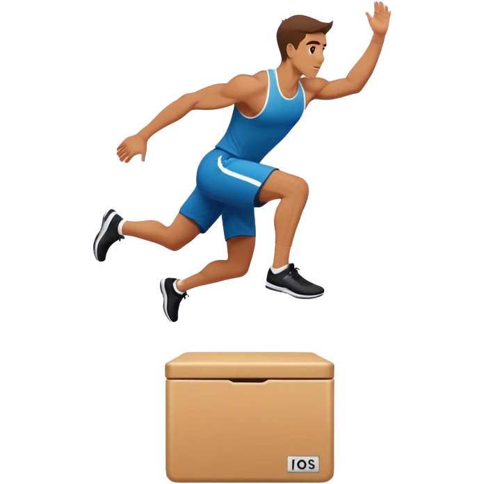 man jump onto plyo-box side-view emoji