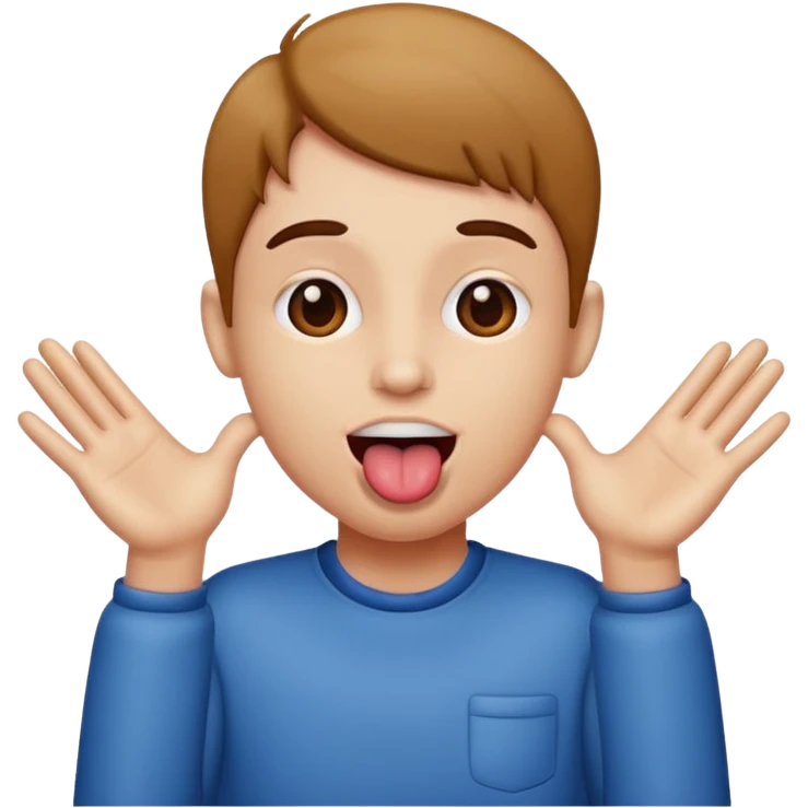 tongue out with hands on the side emoji