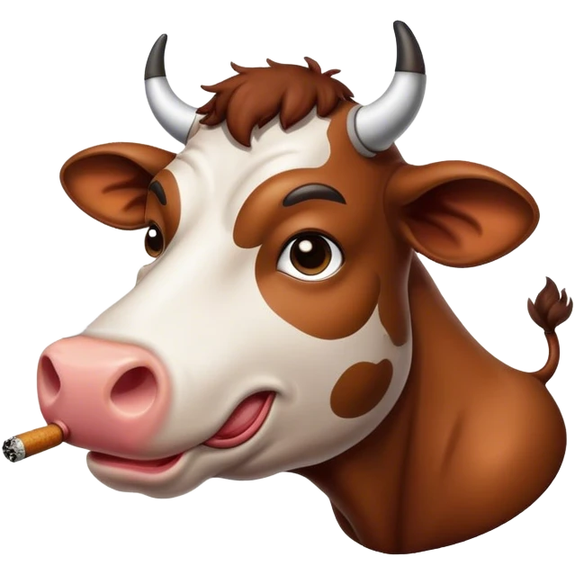 Smoking cow emoji
