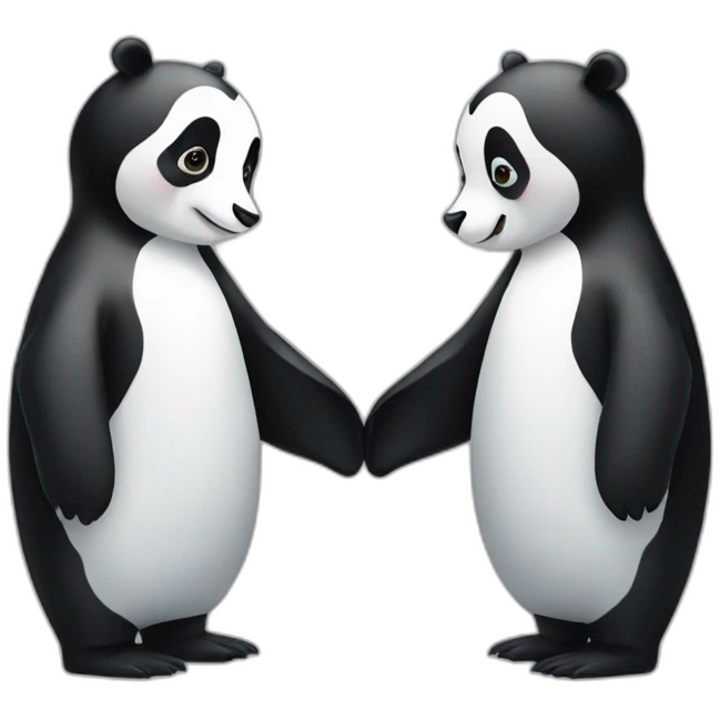 pinguin-panda-holding-hands emoji