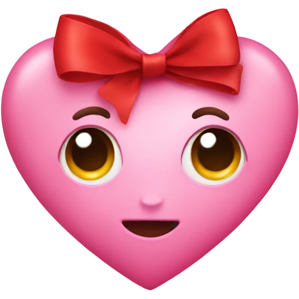 Pink heart with red bow emoji
