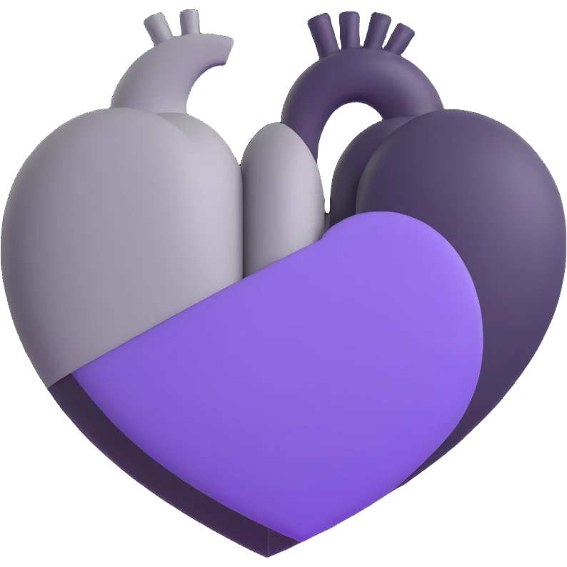 heart, half violet, half grey emoji