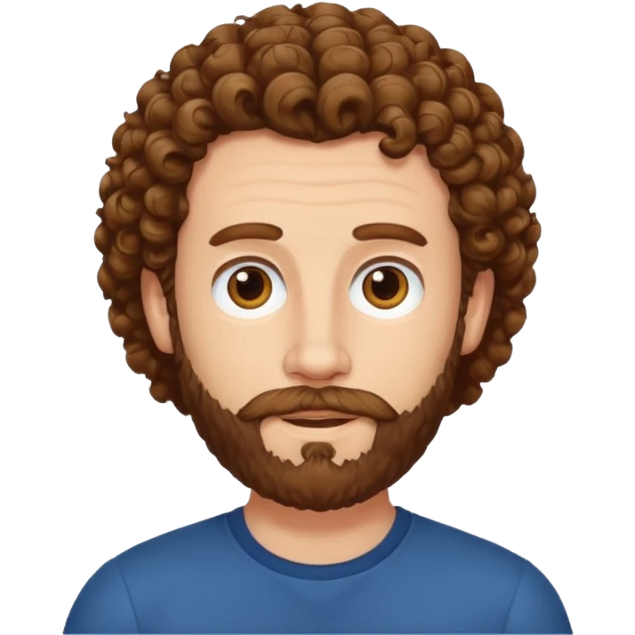 Create a white man with curly brown hair and  Van Dyke lawer emoji