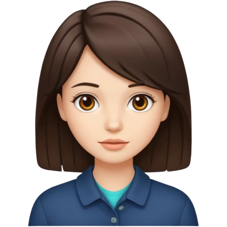 A brunette girl with layers cut hairstyle emoji