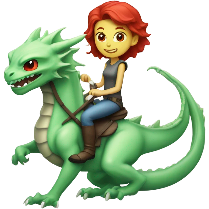 [politically incorrect, (
	{ female, alien, color: light green, hair:red, eyes:cat} ]
	on a 
	[{ dragon: white}]) emoji