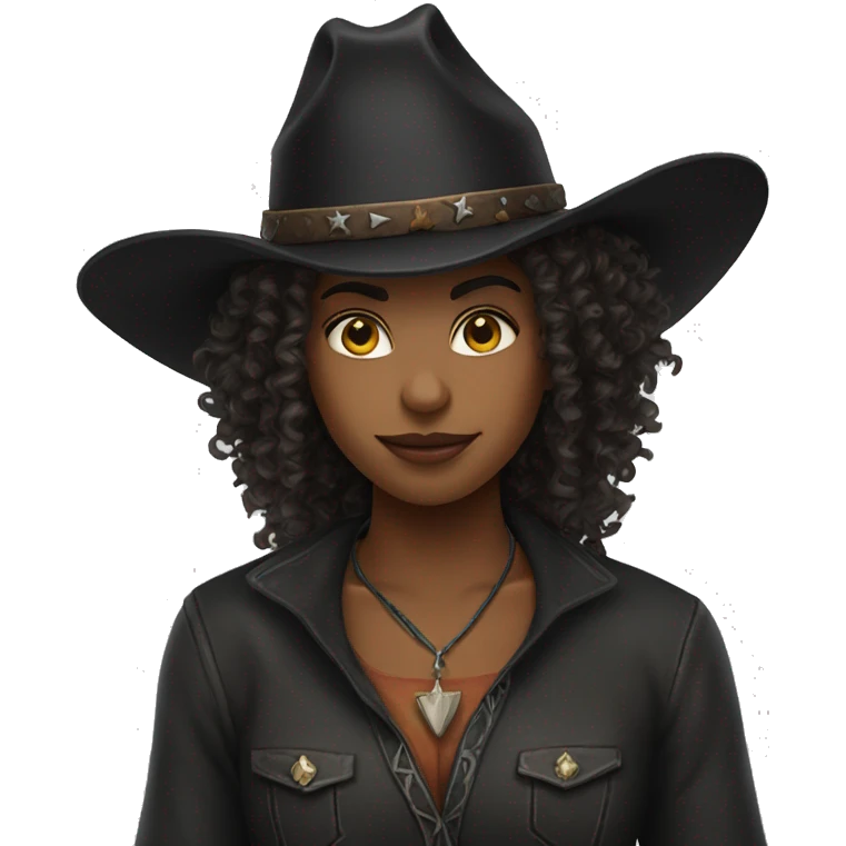 cowboy witch curly hair emoji
