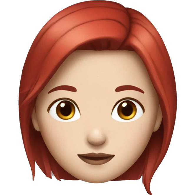 Girl with black and red hair, white skin and medium hair emoji