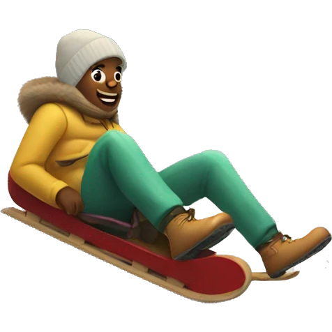 Sledding down a hill emoji
