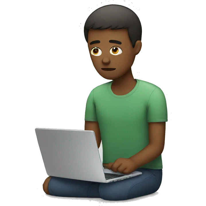 sad person with laptop emoji