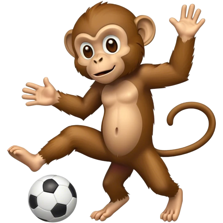 Monkey playing football emoji