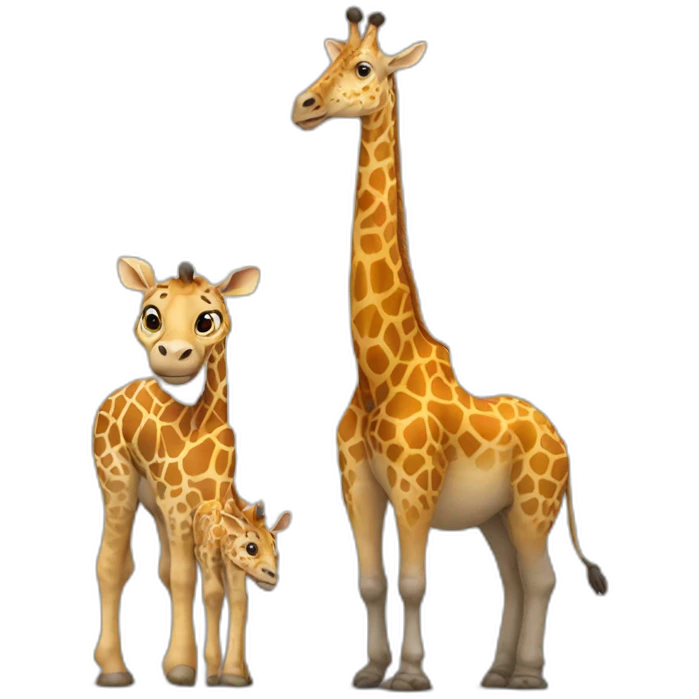 Un rhinocéros qui embrasse une girafe emoji