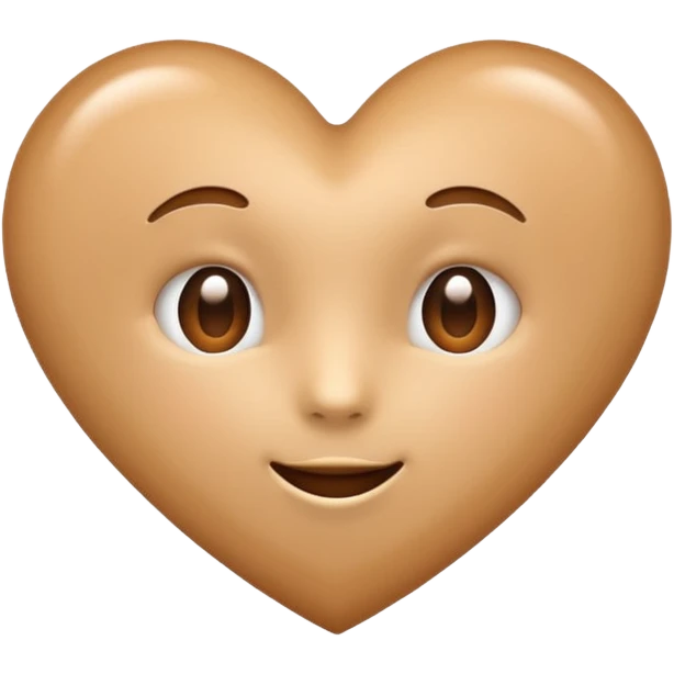 Cute light brown heart emoji with no face just plain light brown heart emoji emoji