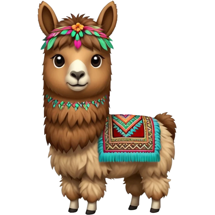 peruvian llama with andean details emoji