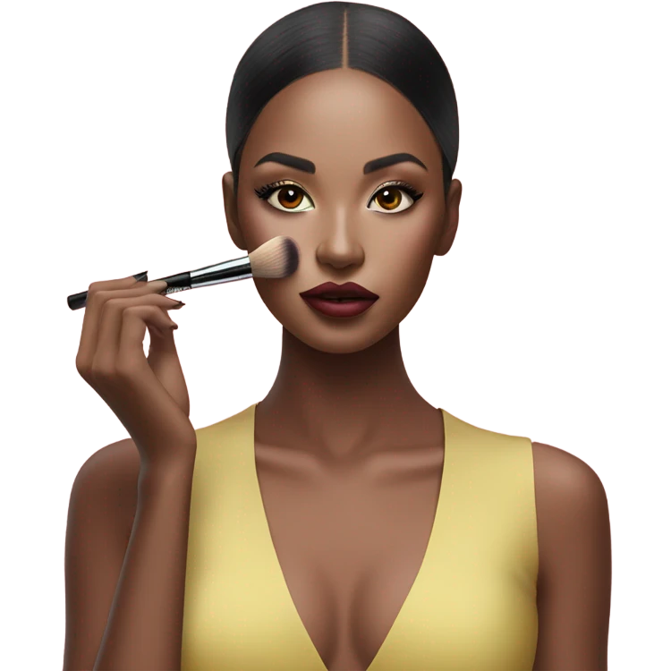 Hyper Realistic fashion model applying her make up emoji