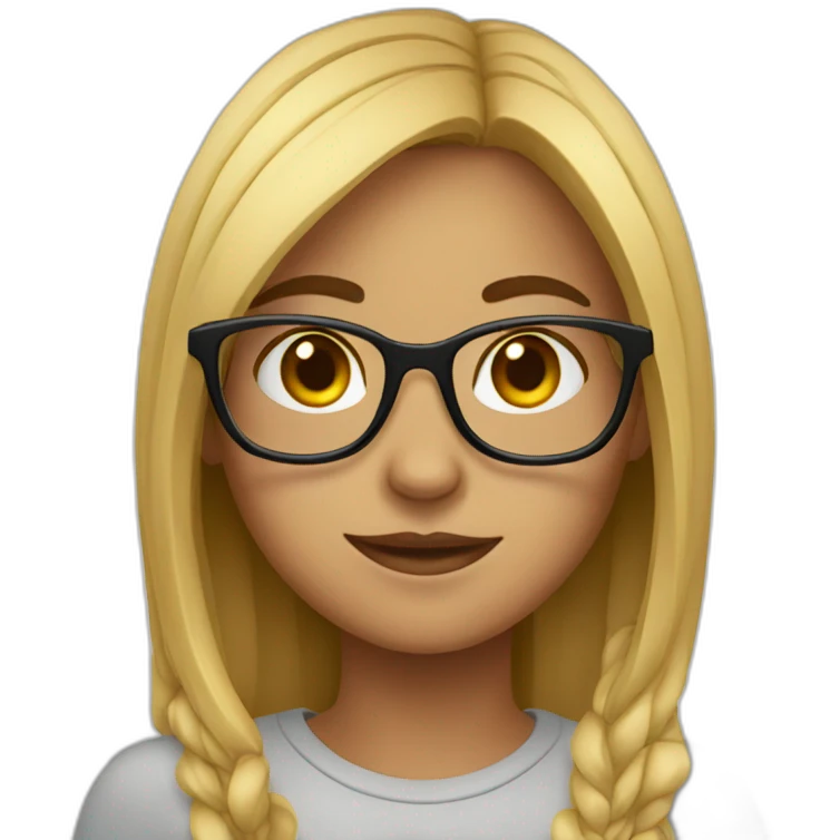 girl with glasses stile emoji