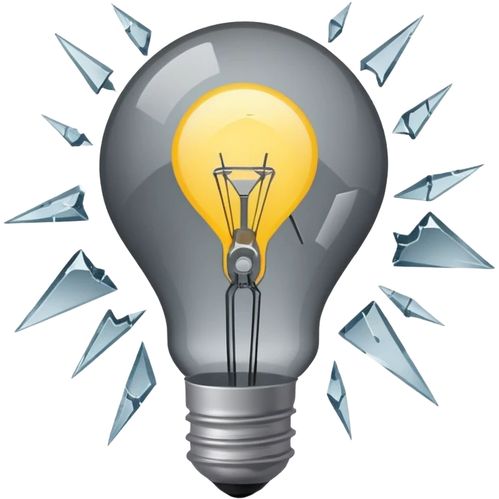 broken gray light bulb emoji