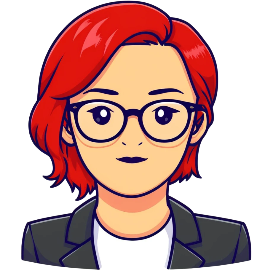 woman with glasses and fiery red hair emoji