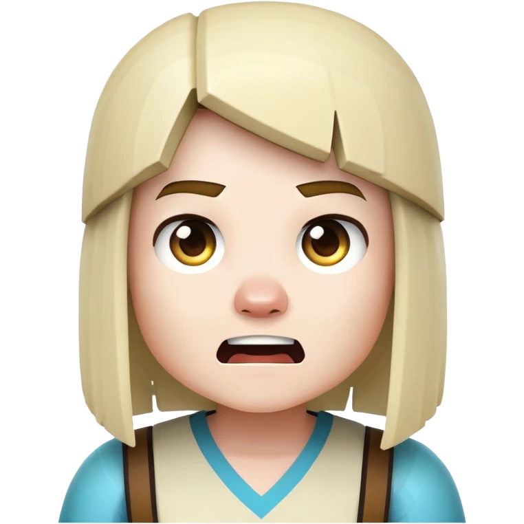 Minecraft character, surprised expression emoji