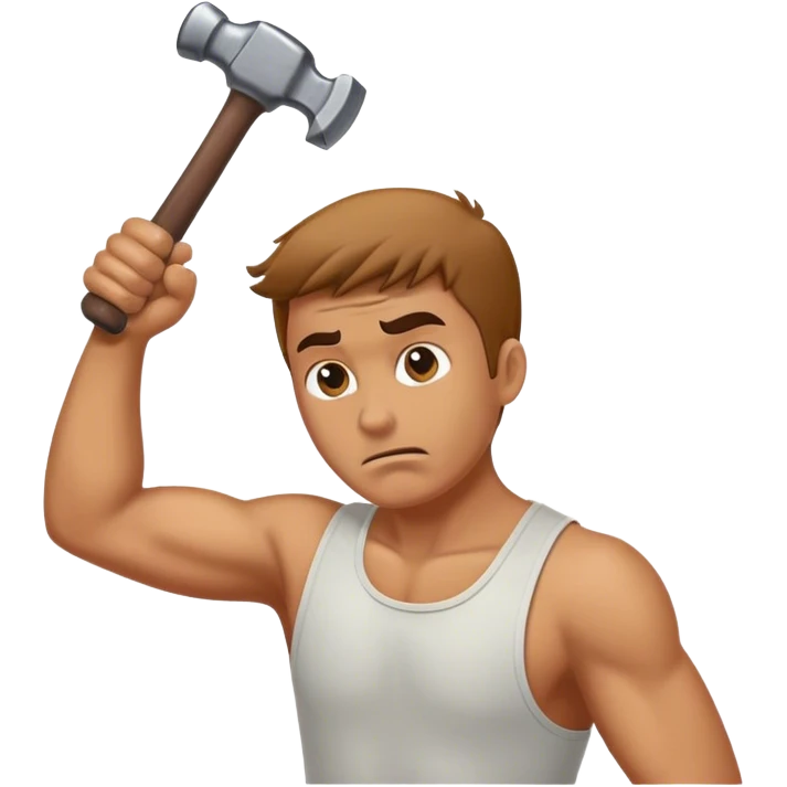 man hitting head with hammer emoji