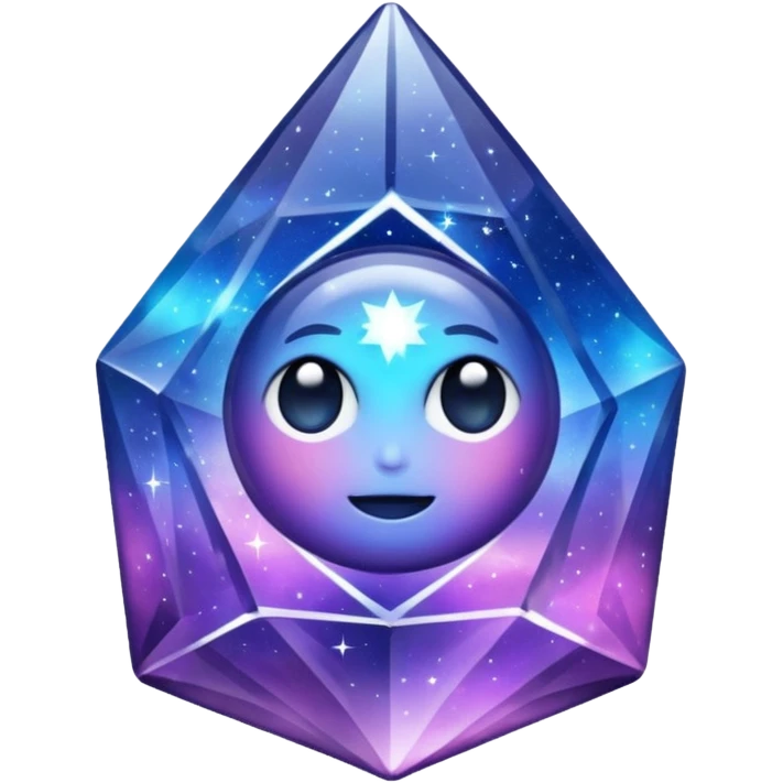 Galaxy within a crystal emoji
