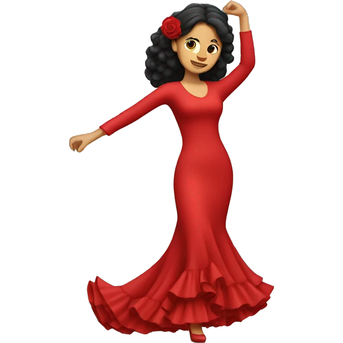Spanish woman with flamenco red dress dancing emoji